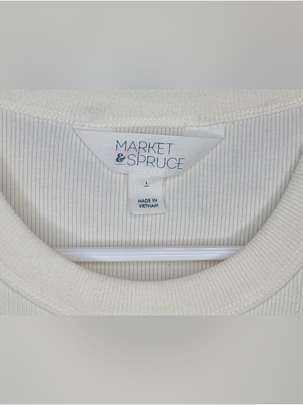 Market & Spruce White Ribbed Muscle Tank Top Large - Picture 12 of 12